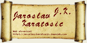 Jaroslav Karatošić vizit kartica